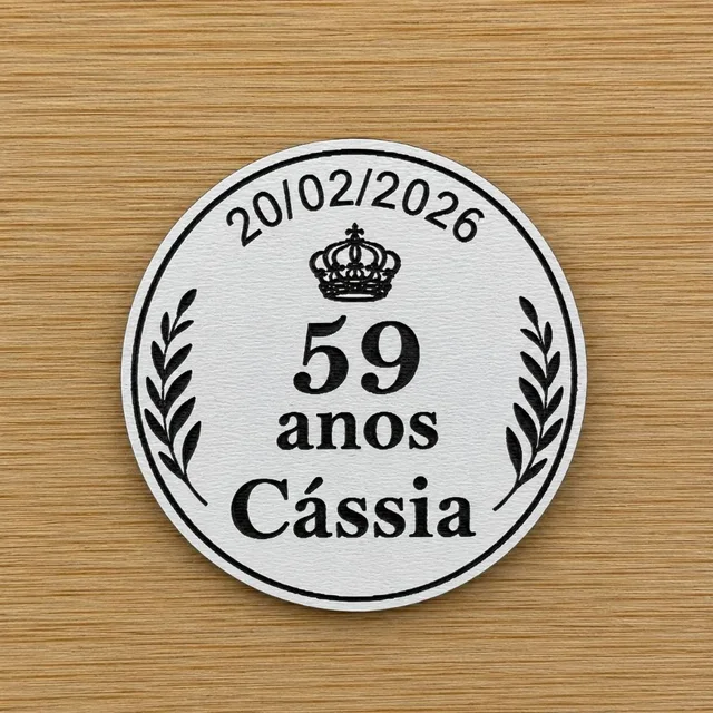 Kit Imãs de Geladeira Aniversário Personalizado MDF Adulto 50 Anos 60 Anos Festa