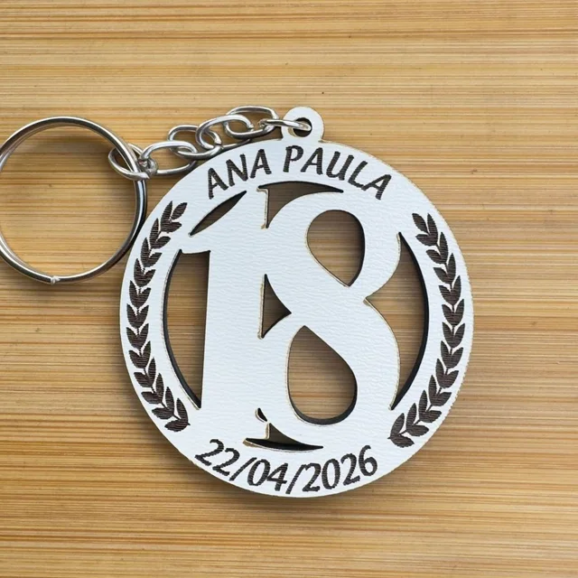 Kit Chaveiros - Festa Aniversário Personalizado MDF Redondo Nome e Data