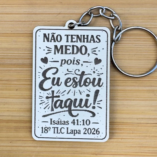 Kit Chaveiros Religioso Frase Bíblica MDF Personalizado Igreja Evento