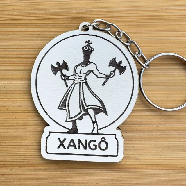 Kit Chaveiros Xangô Personalizado MDF Religião Umbanda Candomblé Orixá