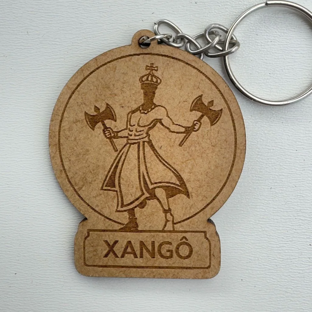 Kit Chaveiros Xangô Personalizado MDF Religião Umbanda Candomblé Orixá