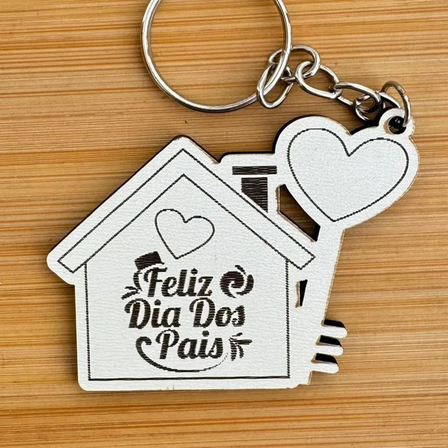 Kit Chaveiros Personalizados MDF Feliz Dia dos Pais Casa – Lembrancinha Dia dos Pais