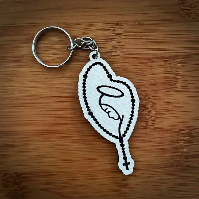 Kit Chaveiros MDF Terço Nossa Senhora - Lembrancinha Religiosa