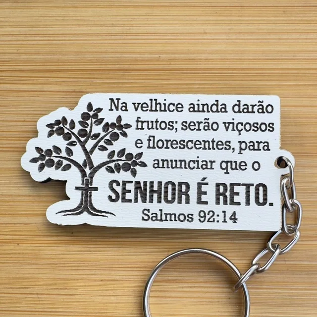 Kit Chaveiros Arvore - Versículo Bíblico Personalizado MDF Salmos Igreja Religioso