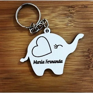 Kit Chaveiros MDF Elefante - Lembrancinha Chá de Bebê e Chá de Fraldas