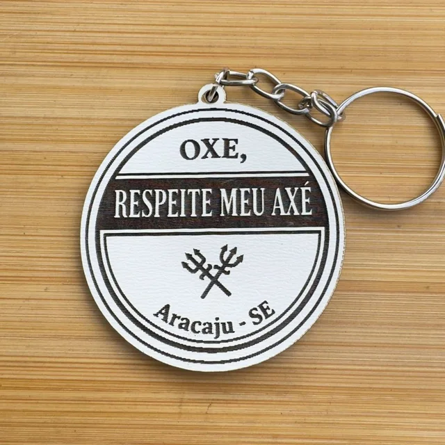 Kit Chaveiros Personalizado Oxé Respeite Meu Axé MDF Umbanda Candomblé